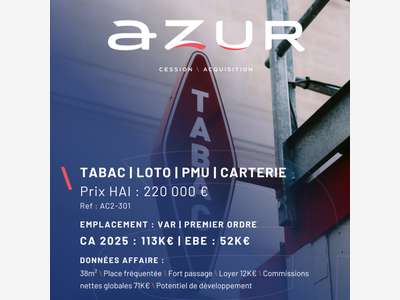 VENTE Tabac Loto PMU Carterie dans le Var