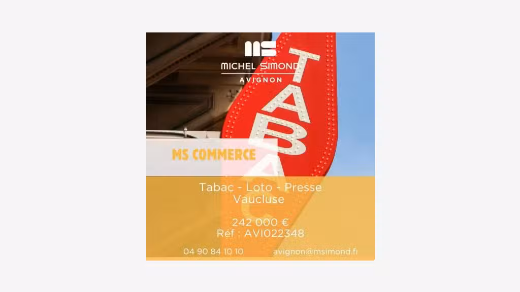 Vente FDC tabac presse loto PMU dept Vaucluse