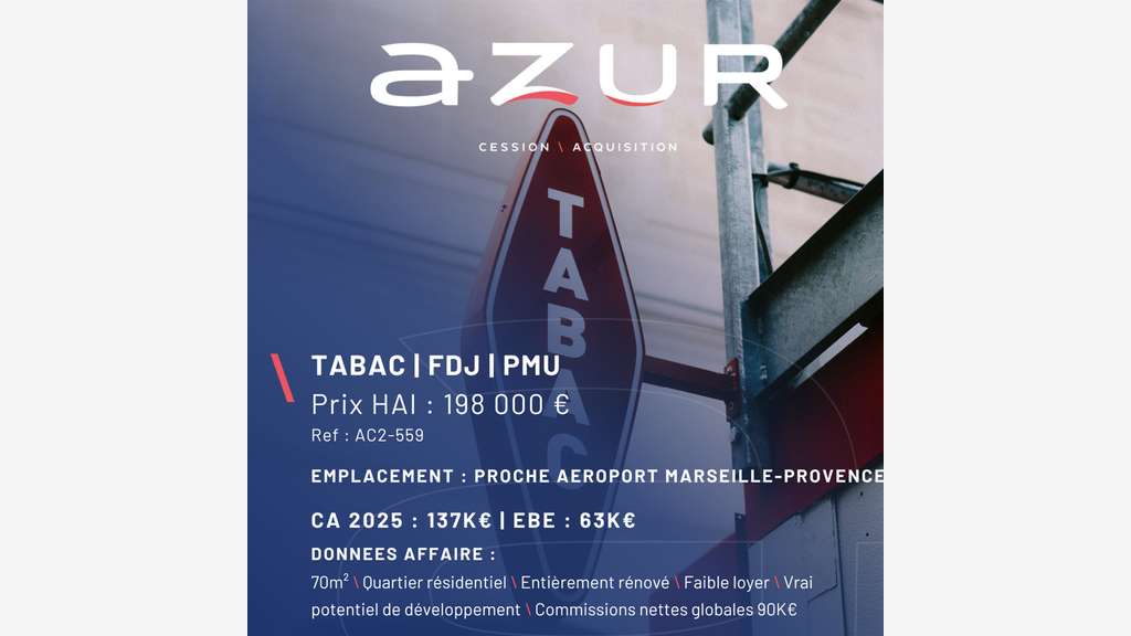 VENTE Tabac FDJ PMU à fort potentiel
