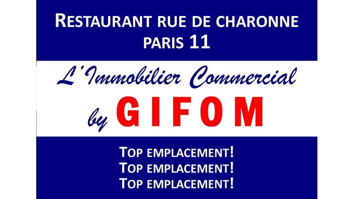 Top emplacement ! AV FDC restaurant 75011 Charonne