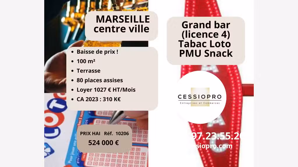 AV grand bar lic IV tabac loto PMU snack Marseille