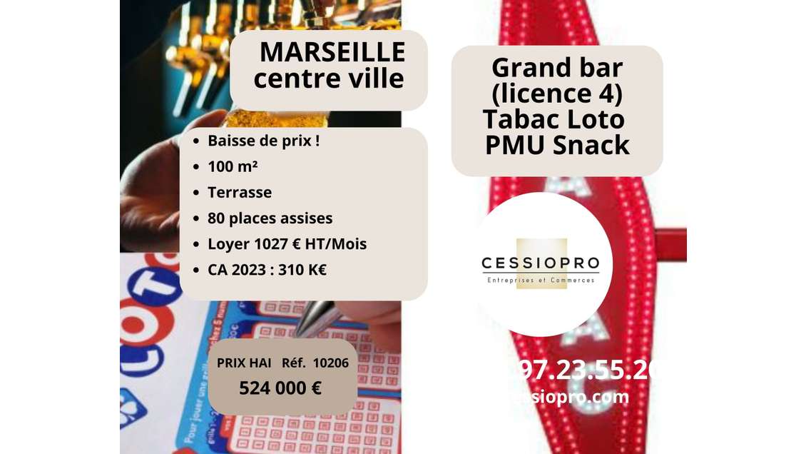 AV grand bar lic IV tabac loto PMU snack Marseille