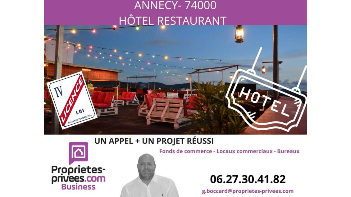 A vendre hôtel restaurant de 900m² secteur Annecy