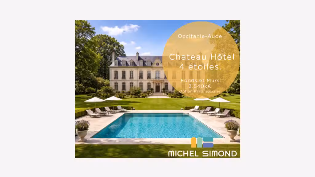 Vente complexe hôtel **** dans château de l'Aude