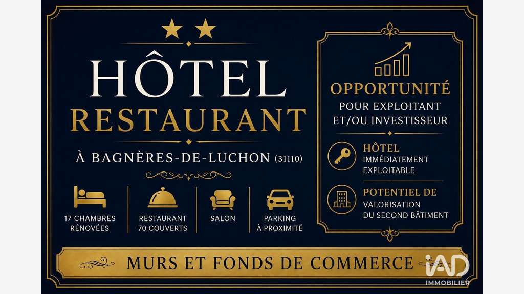 Vente hôtel restaurant 2 ** à Bagnères-de-Luchon