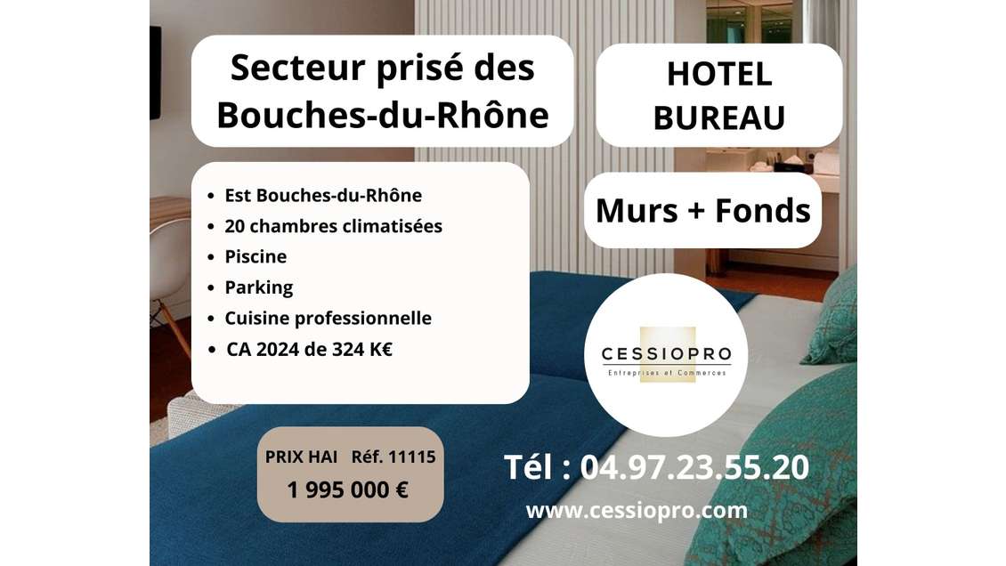 AV hôtel bureau murs + FDC secteur prisé Ceyreste