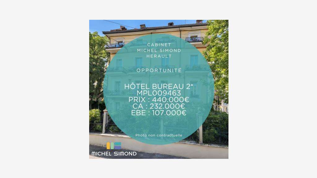 Vente hôtel bureau 2 ** avec appart dept Hérault