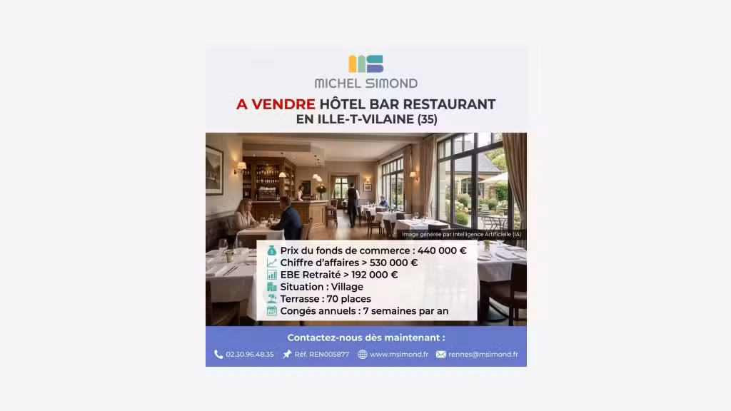 HÔTEL BAR RESTAURANT +530 K€ DE CA