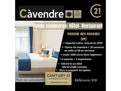 Vente Hôtel - Hôtel restaurant aux Rousses