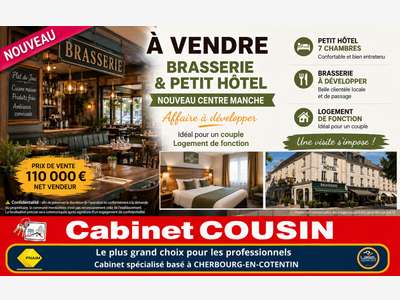 Vente hôtel brasserie à développer centre Manche