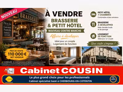 Vente hôtel brasserie à développer centre Manche