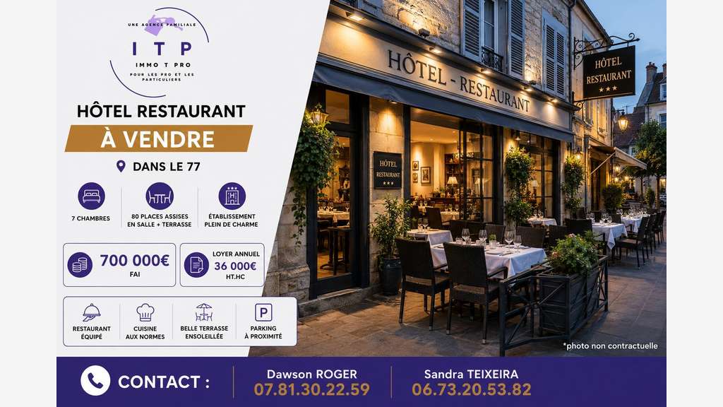 Magnifique hôtel restaurant dans lieu atypique 77