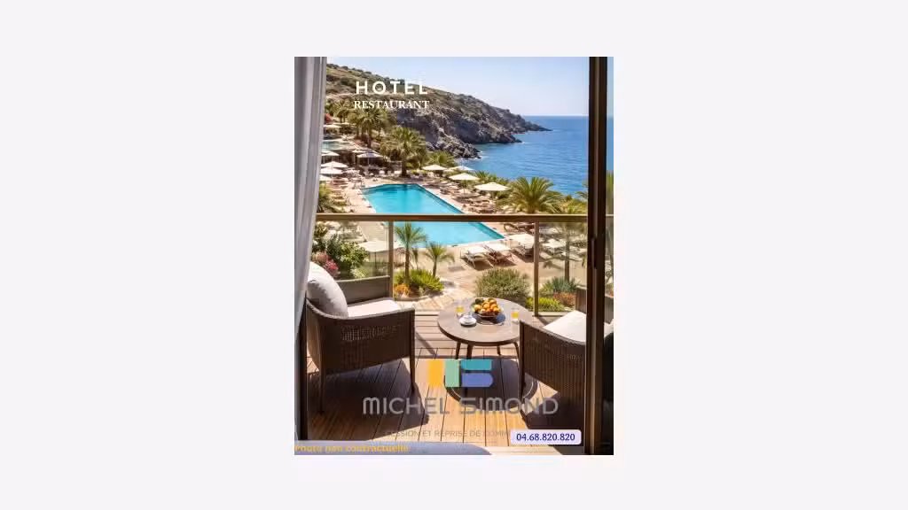 Vente hôtel restaurant entièrement vue mer dept 66