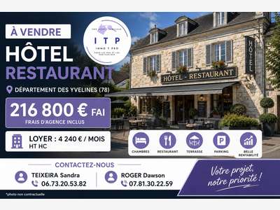 Vente hôtel restaurant dans une belle ville du 78