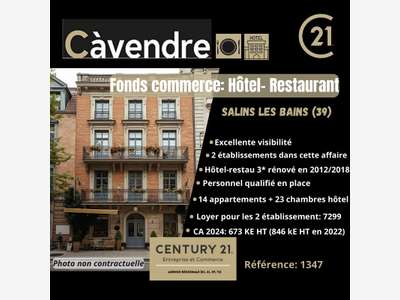 Hôtel restaurant 3 *** à vendre à Salins les Bains