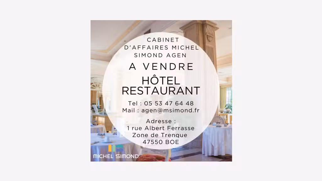 Vente hôtel ** restaurant de caractère Nord 47