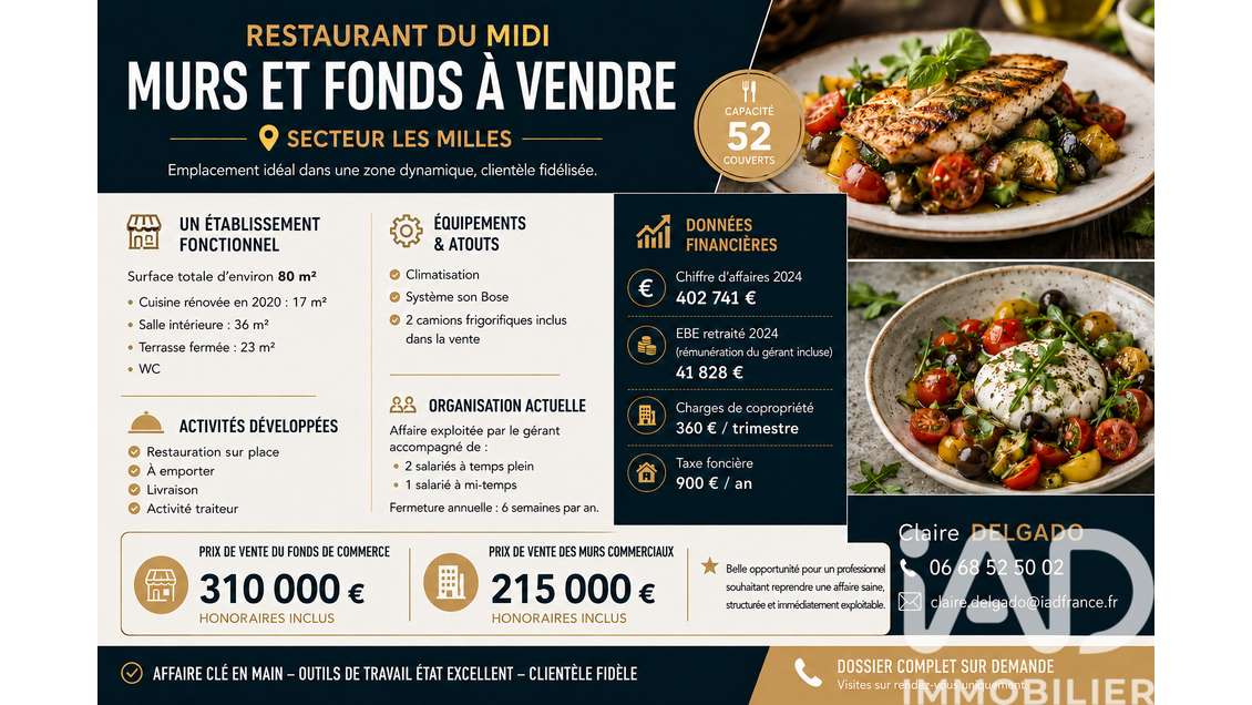 Vente restaurant du midi à Aix-en-Pce les Milles