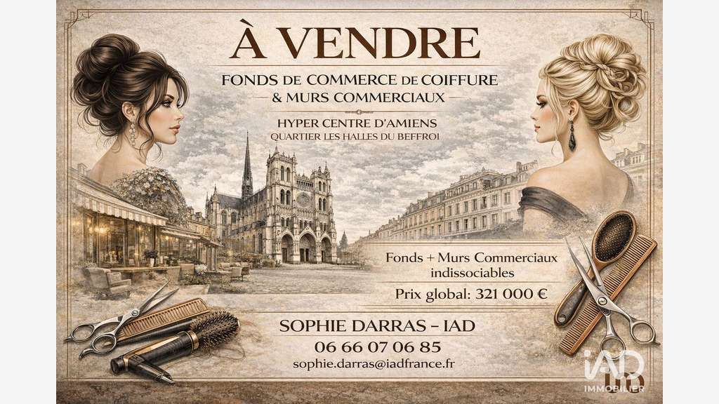 Vente murs et fonds coiffure  à Amiens