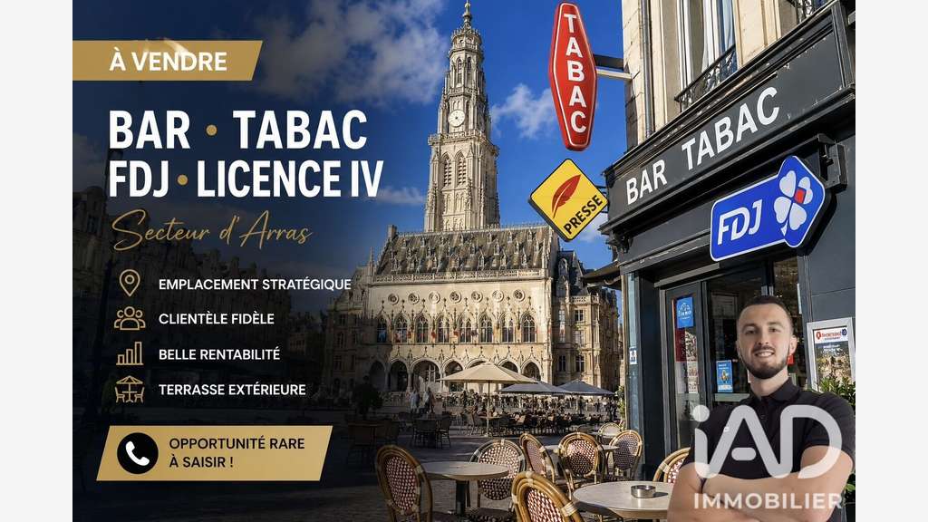 Cède bar tabac lic IV à Arras empl stratégique
