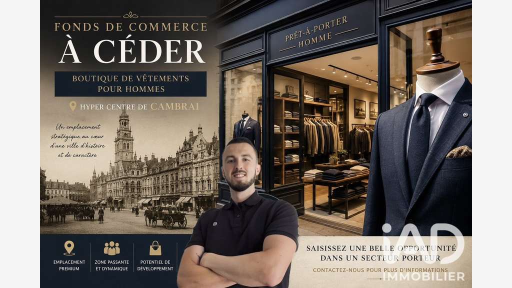 Vente FDC prêt à porter en hyper centre de Cambrai