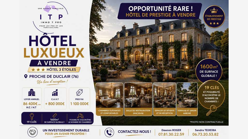AV magnifique hôtel corporate et tourisme 76