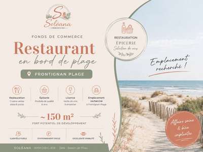 AV restaurant épicerie de 150m² à Frontignan plage