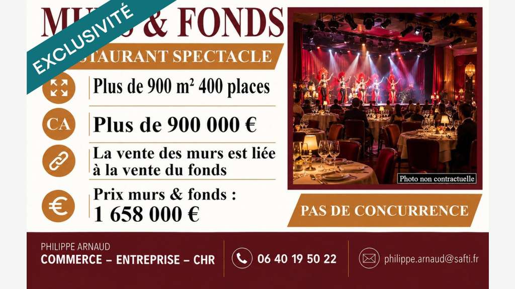 Vente auberge restaurant spectacle en Vendée
