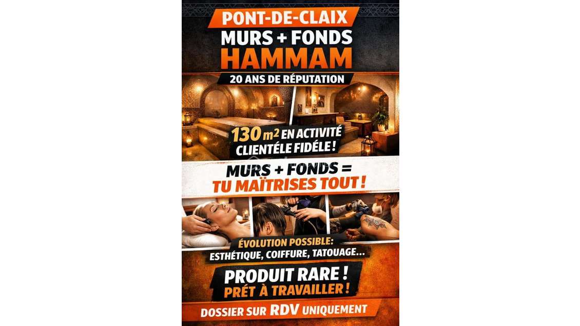 Vente murs & fonds hammam Le Pont-de-Claix