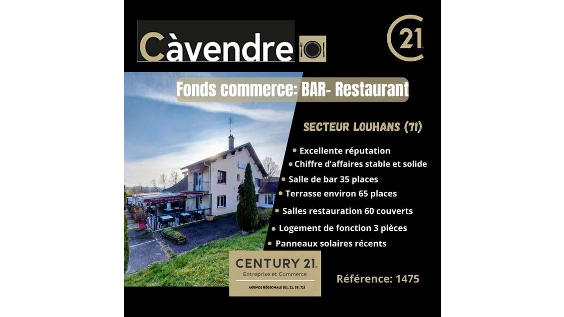 Exclusivité ! bar restaurant de réputation Louhans