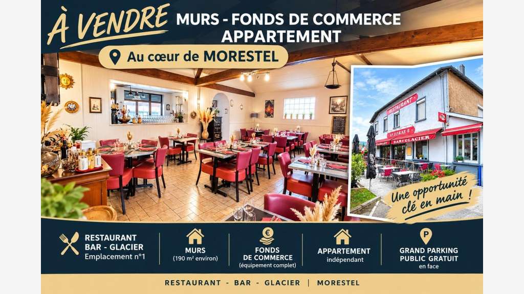 AV murs FDC logement restaurant à Morestel centre