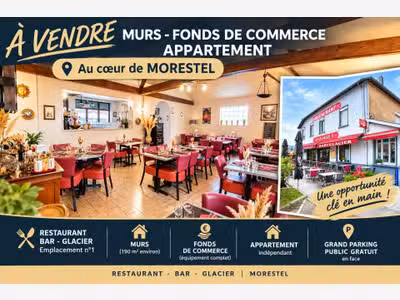 AV murs FDC logement restaurant à Morestel centre