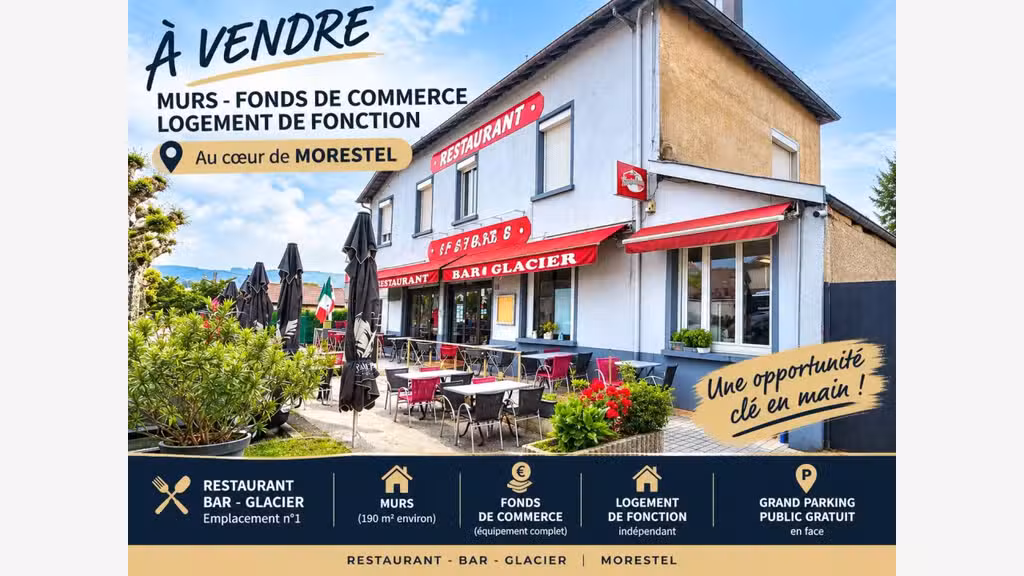 AV murs FDC logement restaurant à Morestel centre