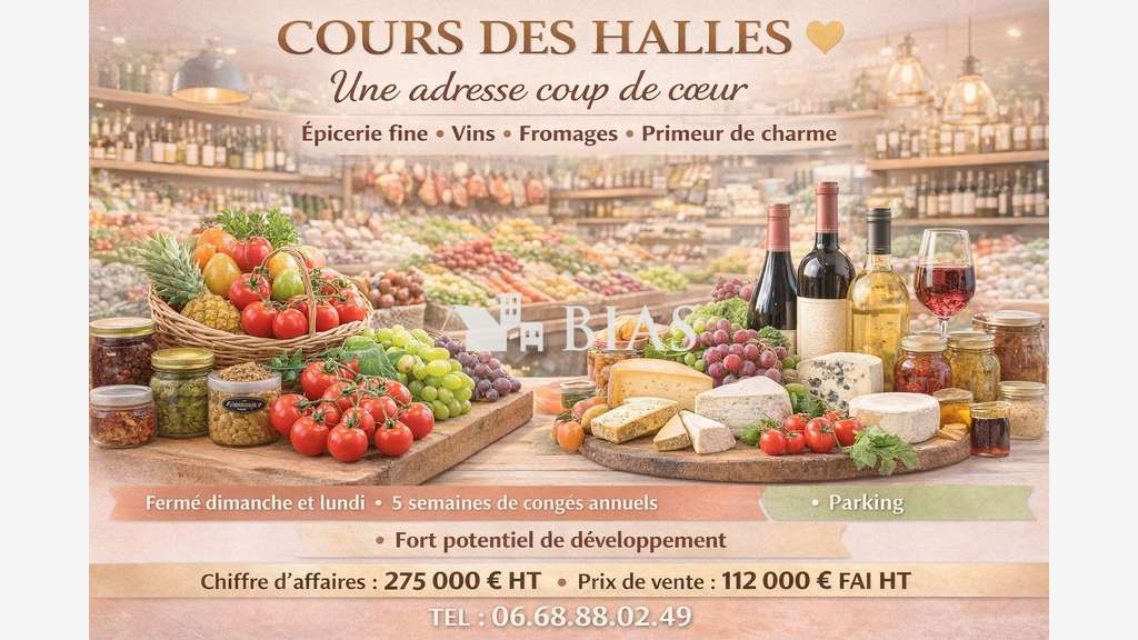 Vente cours des halles épicerie primeur dept Eure