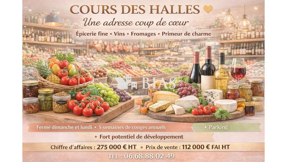 Vente cours des halles épicerie primeur dept Eure
