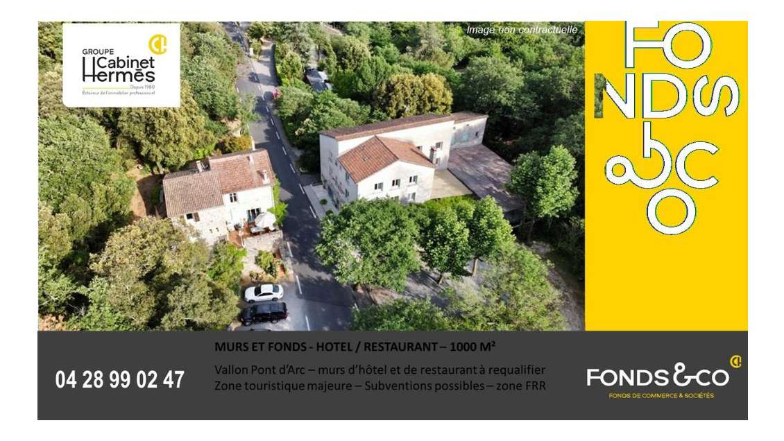 Vente hôtel restaurant Vallon Pont d'Arc