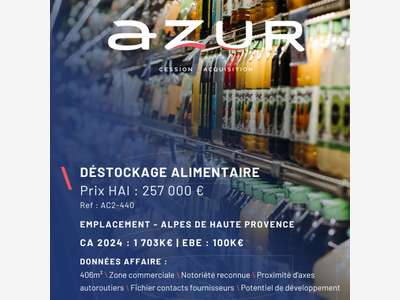 VENTE Magasin déstockage alim. zone commerciale