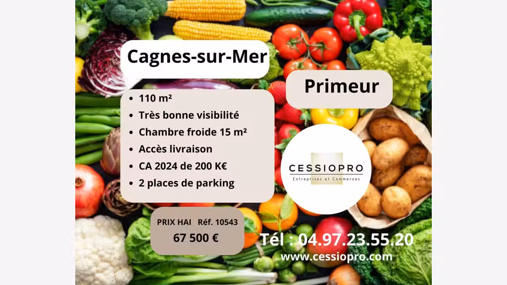 Vente primeur axe très important Cagnes sur Mer