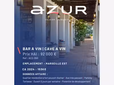 VENTE Bar à vin & Cave à vin à Marseille Est