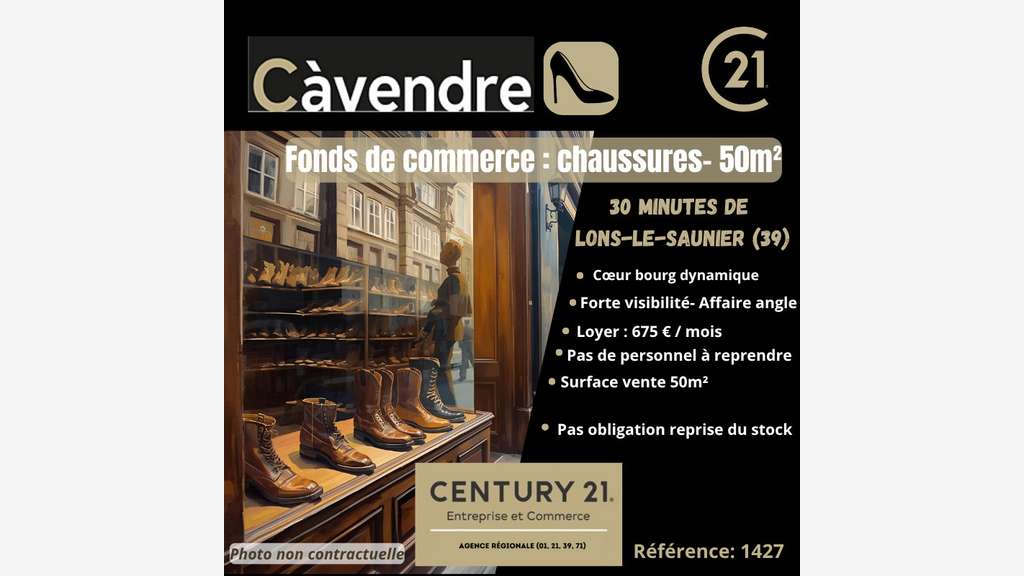 Cède FDC chaussures et accessoires Lons le Saunier