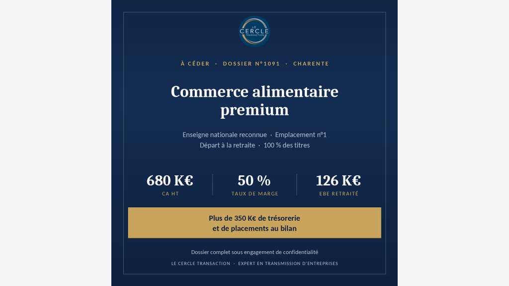 Commerce alimentaire premium emplacement N°1