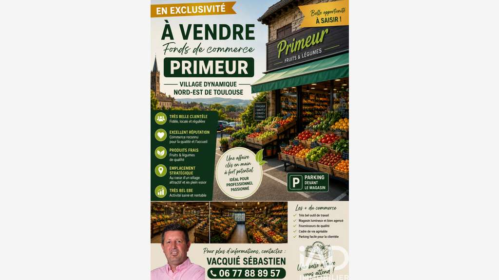 Vente FDC primeur secteur Nord-Est de Toulouse