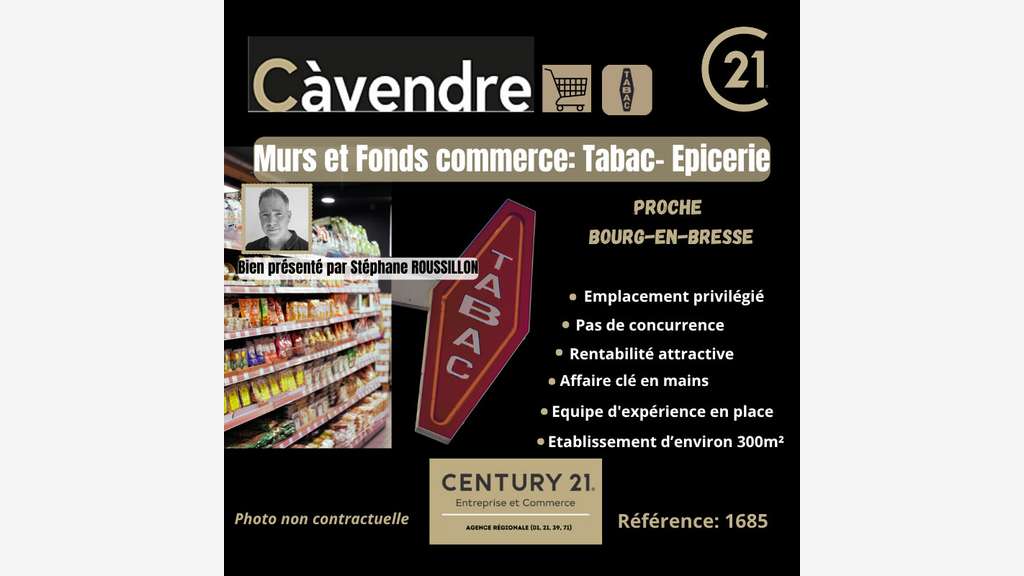 Vente FDC Tabac Epicerie proche Bourg en Bresse