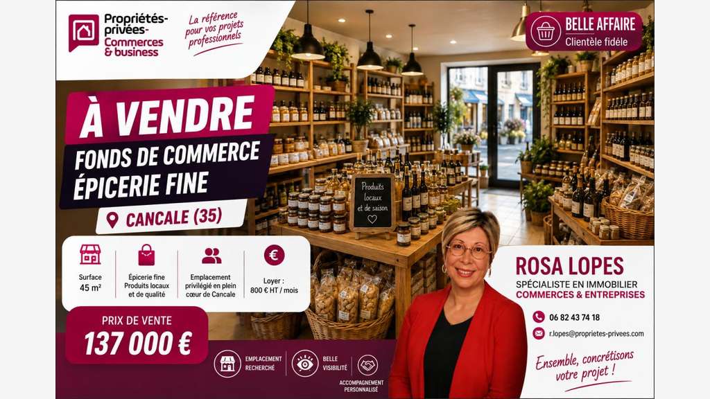A vendre épicerie fine alimentation à Cancale