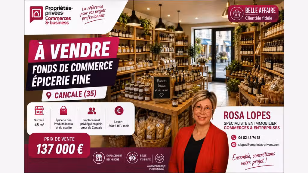 A vendre épicerie fine alimentation à Cancale