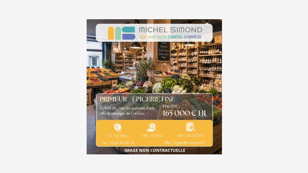 PRIMEUR ET ÉPICERIE FINE | CA 532 595 € | 100 M² D