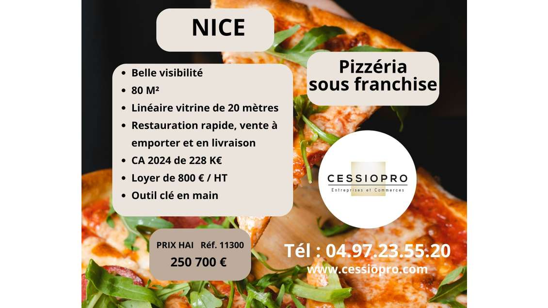A vendre pizzeria sous franchise à Nice