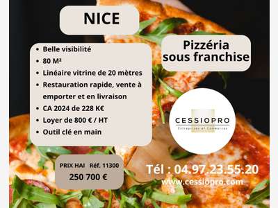 A vendre pizzeria sous franchise à Nice