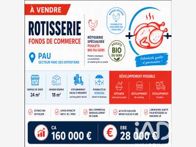 Vente rôtisserie 24m² à Pau très bon emplacement