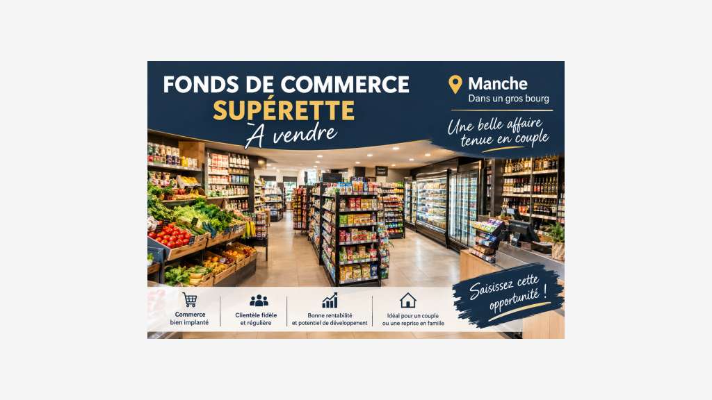 Vente belle supérette dans village du sud Manche
