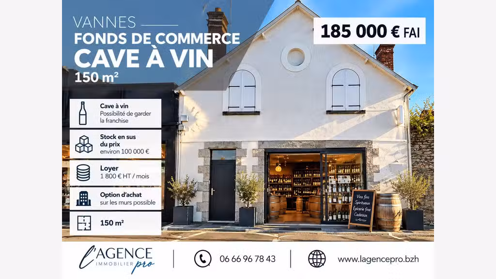Cave à vin à vendre sur axe passant à Vannes